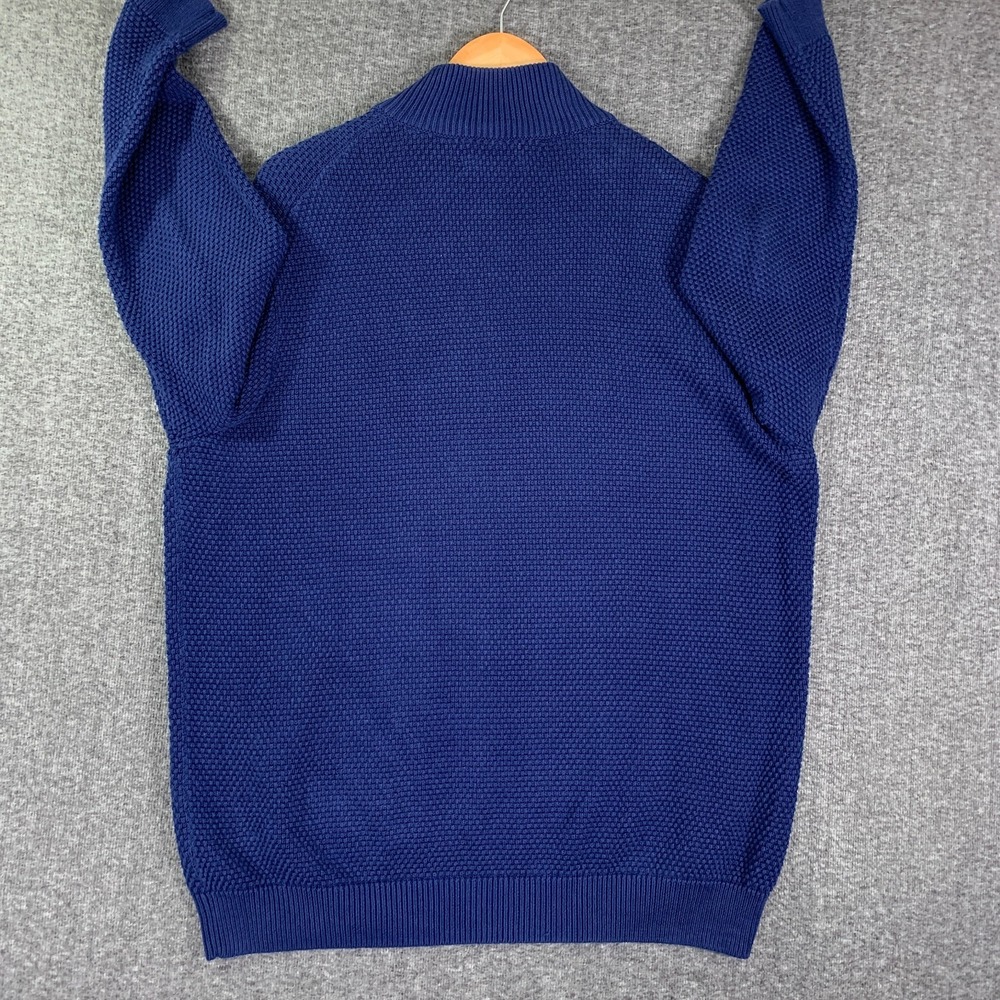 Vineyard Vines Knit Sweater Men Large Blue 1/4 Zip Waffle Saltwater Pullover - Picture 6 of 10
